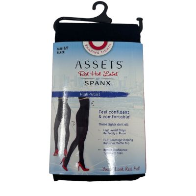 Spanx Assets High Waist Shaping Tights Woman’s 6/F Black Tummy Control Slimming